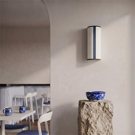 Aplique de Pared en Lino Blanco y Azul | Serie BELMA