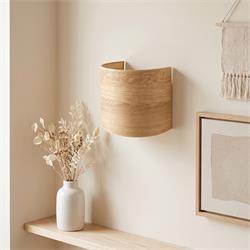 Aplique de Pared con Pantalla de Madera Clara | Serie BELA