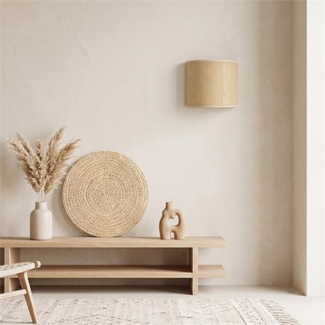 Aplique de Pared con Pantalla de Rafia Beige | Serie BELA