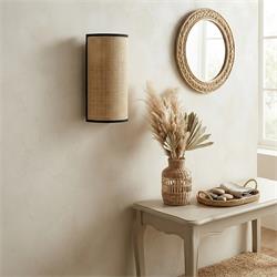 Aplique de Pared con Pantalla de Rafia Beige | Serie ARLENE