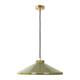 Lámpara Colgante JULIANA Cerámica Verde Metal Oro 1 Luz 38Cm