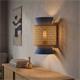 Aplique de Pared Azul con Vienés Natural | Serie DIARA
