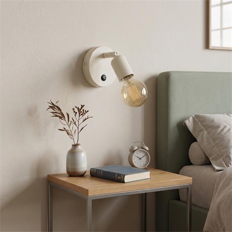 Aplique de Pared de Metal Crema Orientable | Serie FITA