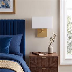 Aplique de Pared Dorado y Pantalla Blanca | Serie ANASTASIA