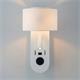 Aplique de Pared Blanco con USB y LED | Serie ÚRSULA II