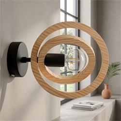 APLIQUE PARED BIARRITZ MADERA NATURAL D20 XTRELAMP