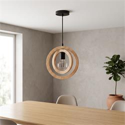 COLGANTE BIARRITZ MADERA NATURAL D20 XTRELAMP CIRCULOS ARTI