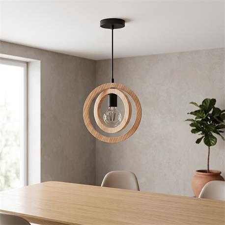 COLGANTE BIARRITZ MADERA NATURAL D20 XTRELAMP CIRCULOS ARTI