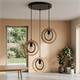 PLAFON 3 LUCES BIARRITZ MADERA NATURAL D20 XTRELAMP