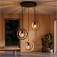 PLAFON 3 LUCES BIARRITZ MADERA NATURAL D20 XTRELAMP