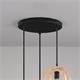 PLAFON 3 LUCES BIARRITZ MADERA NATURAL D20 XTRELAMP