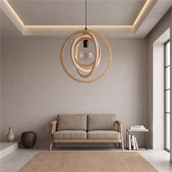 Lámpara de Techo de Madera Natural, d45 | Serie BIARRITZ
