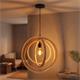 COLGANTE BIARRITZ MADERA NATURAL D60 XTRELAMP CIRCULOS ARTI