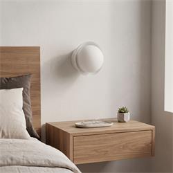 Aplique de Pared Blanco con Tulipa Blanca Mate | Serie MAITE