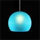 Lámpara Colgante Cristal Azul Blanco 30 Cm | Serie BOULE