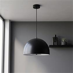 COLGANTE METAL COLUMBUS NEGRO 2 LUCES C/DIFUSOR