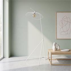 PIE SALON METAL BLANCO CALIPSO 1 LUZ XTRELAMP