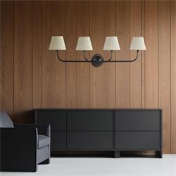 Aplique de Pared Metal Negro Latonado 4Luces | Serie CARMEA