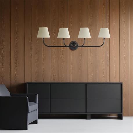Aplique de Pared Metal Negro Latonado 4Luces | Serie CARMEA