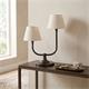Lámpara de Mesa Metal Negro Latonado 2 Luces | Serie CARMELA