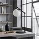 Lámpara de Mesa Metal Negro Cristal Blanco | Serie ATLANTA