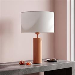 Lámpara de Mesa de Metal Terracota/Blanco | Serie ESTEFANÍA