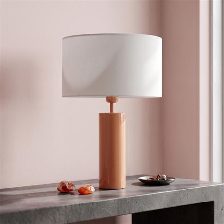 Lámpara de Mesa de Metal Terracota/Blanco | Serie ESTEFANÍA