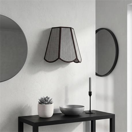Aplique de Pared con Pantalla de Rafia Gris | Serie YARA