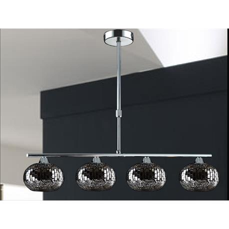 LAMPARA 4 LUCES BOLA MOSAICO NEGRO XTRELAMP