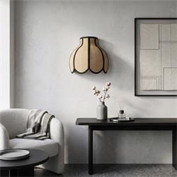 Aplique de Pared en Rafia Beige y Negro | Serie NALA