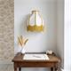 Aplique de Pared Blanco con Flecos Mostaza | Serie NALA II