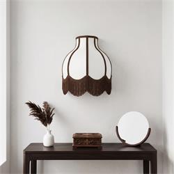 Aplique de Pared Blanco con Flecos Marrones | Serie NALA II