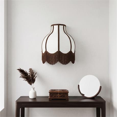 Aplique de Pared Blanco con Flecos Marrones | Serie NALA II