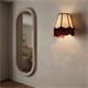 Aplique de Pared Blanco y Burdeos con Flecos | Serie YARA II