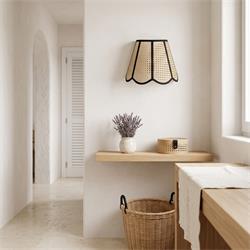 Aplique de Pared con Pantalla de Vienés Natural | Serie YARA