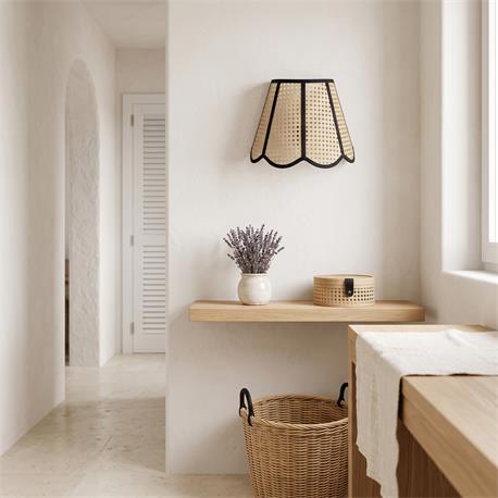 Aplique de Pared con Pantalla de Vienés Natural | Serie YARA
