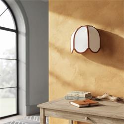 Aplique de Pared con Pantalla Blanca/Terracota | Serie IRIS