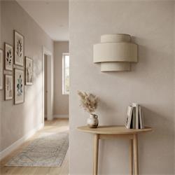 Aplique de Pared Doble en Lino Beige | Serie AISHA