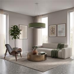 Lámpara de Techo Verde Oliva Dif. 6 Luces 80Cm | Serie EROS
