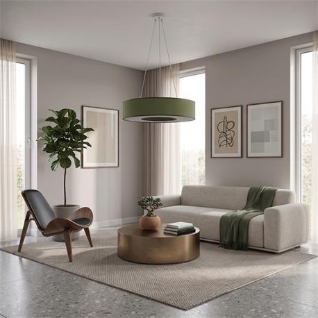 Lámpara de Techo Verde Oliva Dif. 6 Luces 80Cm | Serie EROS