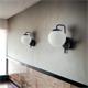 Aplique de Pared Negro y Cristal Blanco | Serie ELOISE