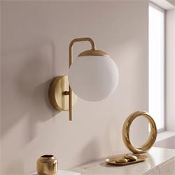 Aplique de Pared Oro y Cristal Blanco | Serie ELOISE