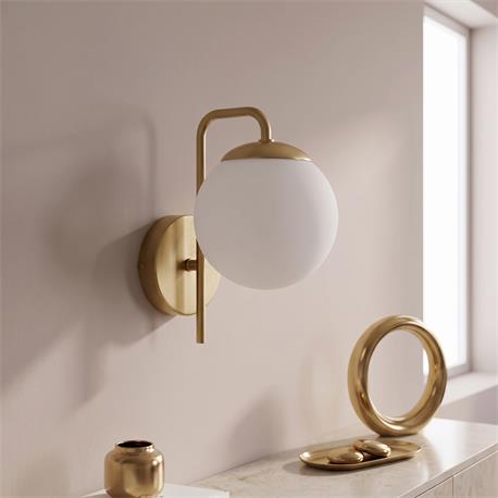 Aplique de Pared Oro y Cristal Blanco | Serie ELOISE
