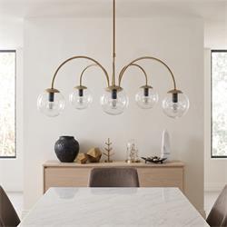 Lámpara de Techo Oro Vidrios Transparentes | Serie ELOISE