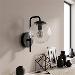 Aplique de Pared Negro y Bicos Transparente | Serie ELOISE