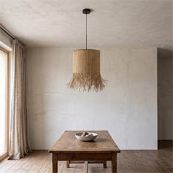 COLGANTE MALI 40CM TEJIDO NATURAL DESHILADO XTRELAMP