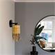 Aplique de Pared de Rafia Natural Deshilada | Serie MALI