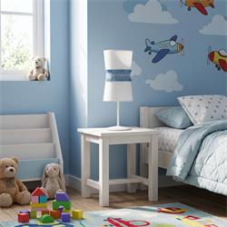 Lámpara de Mesa NAIARA blanco rafia azul