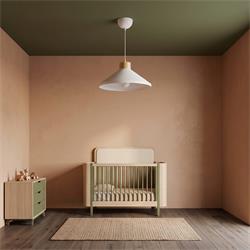 COLGANTE METAL MADERA NICKY COLOR BLANCO/NATURAL