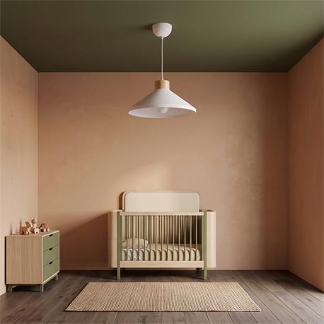 COLGANTE METAL MADERA NICKY COLOR BLANCO/NATURAL